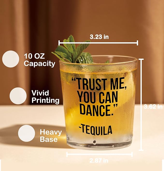 Nogrit Funny Tequila Whiskey Glasses 10 oz, Gifts - Image 2