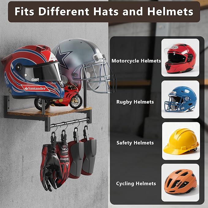 Motorcycle Helmet Holder Wall Mount, Helmet Rack - Image 2