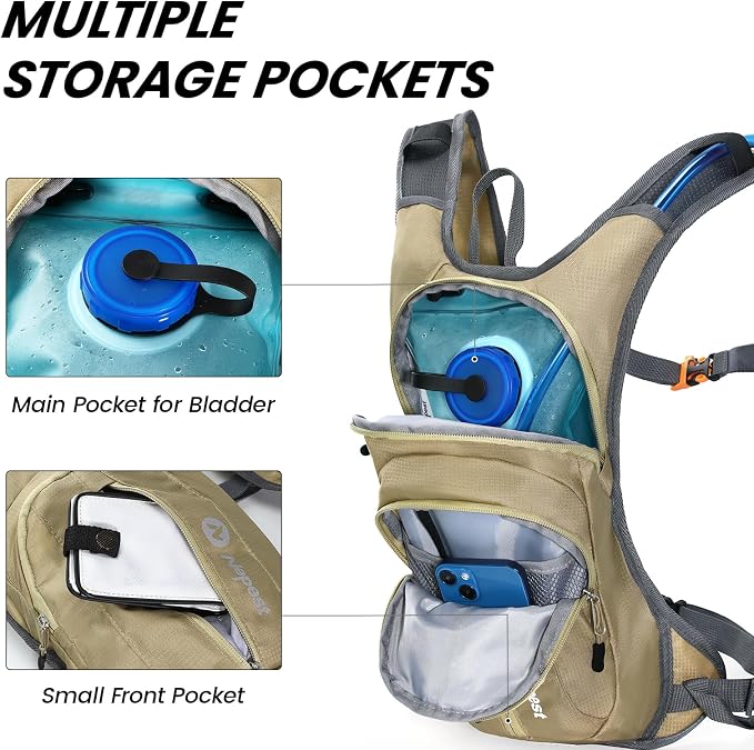Nepest Hydration Pack Backpack for Women & Men, Lightweight Water Backpack - Image 3