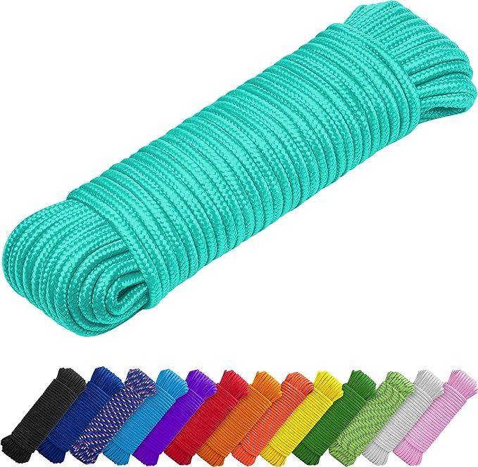 TECEUM Rope – 150 Feet x 1/4 Inch – Green Wave – Strong All-Purpose Utility by TECEUM