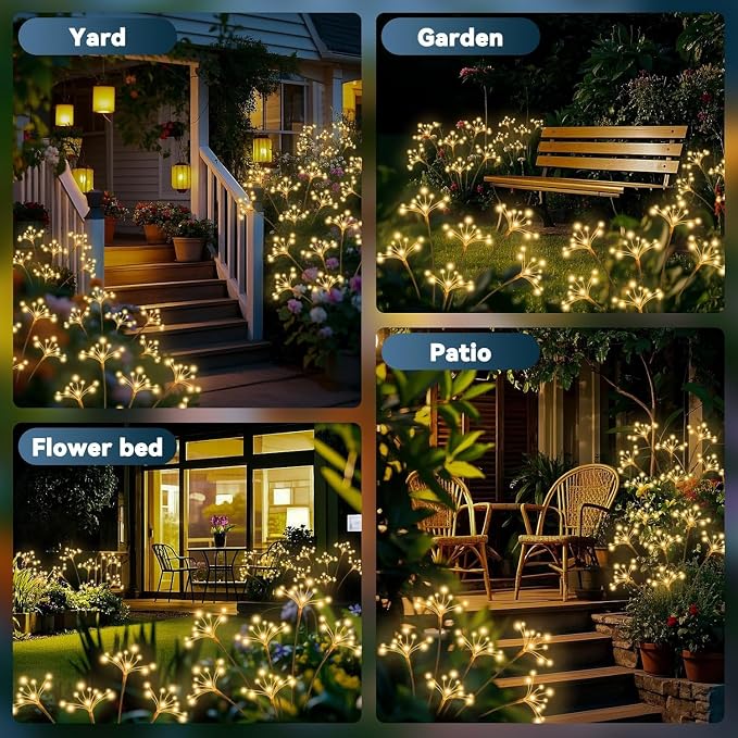 Solar Garden Lights 6 Pack Waterproof Solar Swaying Starburst Light Outdoor - Image 6