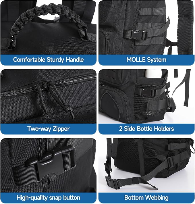 Tactical Backpack for Men, 35L Travel Military Backpack - Image 6
