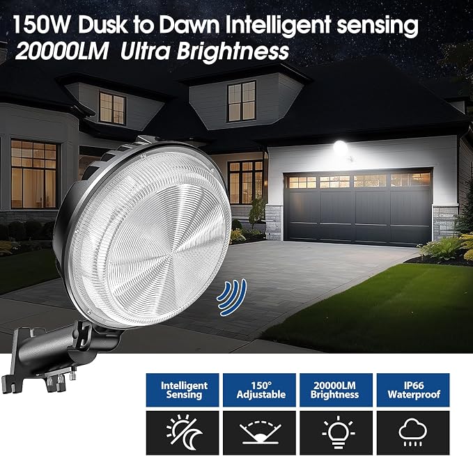 LED Barn Light, 150W 20000LM Dusk to Dawn Outdoor Security Light, 150° - Image 3