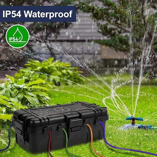 Medium Outdoor Electrical Box, IP54 Waterproof Extension Cord Cover w/ 6 Cable - Image 2
