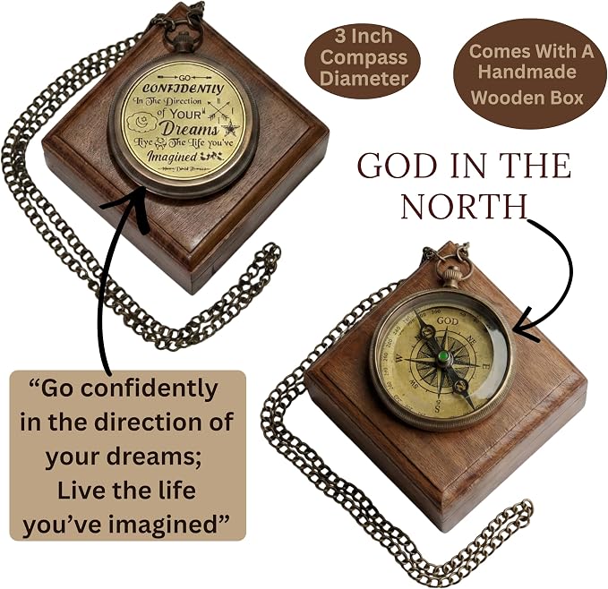 Handmade Brass Antique Compass - Image 3