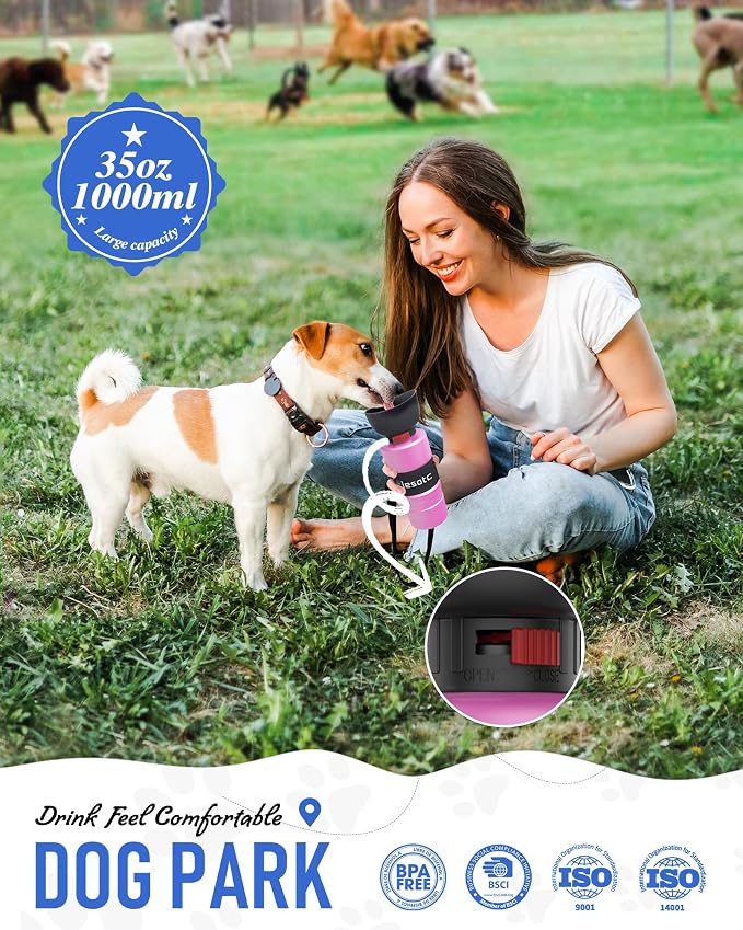 lesotc Dog Water Bottle, Portable Water Dispenser - Image 2