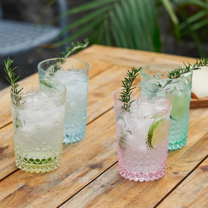 Twine Embossed Acrylic Colorful Drinking Glasses, Durable Shatterproof Tumblers - Image 4