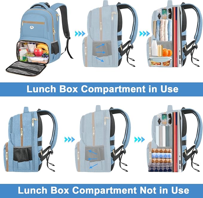 MATEIN Lunch Backpack for Women, 17 Inch Modern Insulated Work Backpack - Image 3