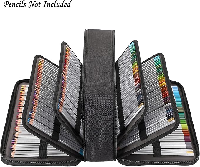BTSKY Colored Pencil Case 360 Slots Pencil Bag Organizer High Capacity Holder - Image 2