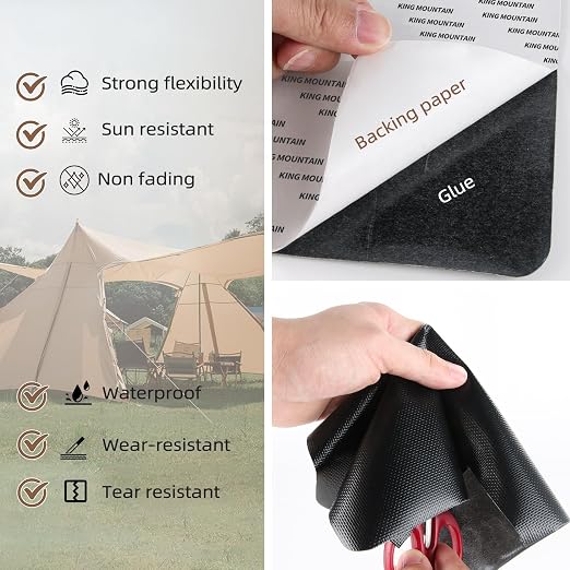 Waterproof Fabric Repair Patch, 9×11Inch 2 Pcs Self-Adhesive Fabric Repair Kit - Image 2