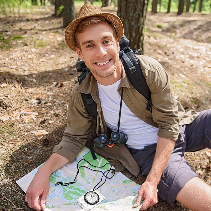 BBTO 9 Pieces Orienteering Compass Hiking Backpacking Camping Compass Map - Image 6