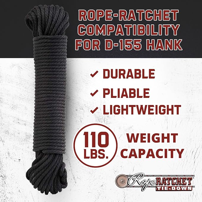 Rope Ratchet 3/16" 50 ft Braided Polypropylene Utility Cord, Weather Resistant - Image 4