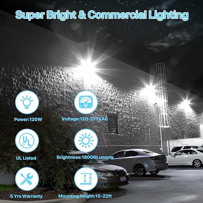 HYPERLITE LED Wall Pack Light: 120W Glass Lens LED Wall Packs Outside Lighting - Image 4