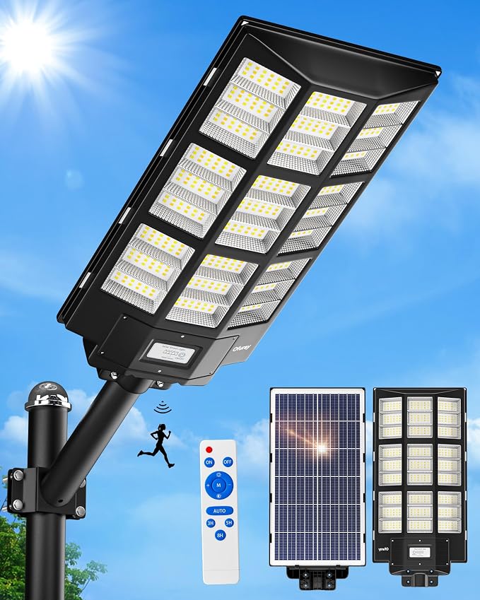 Ofuray Solar Street Lights Outdoor, Solar Security Flood Lights Parking Lot - Image 8