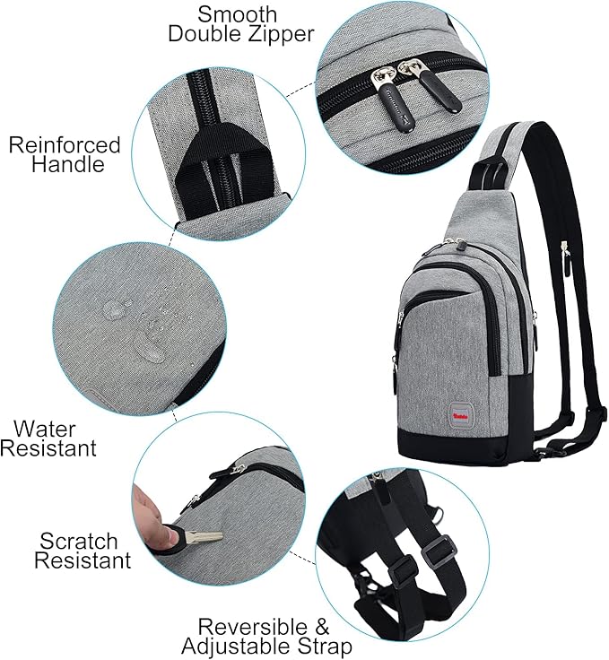Peicees Small Sling Bag for Women Mens Convertible Crossbody Backpack Shoulder - Image 5