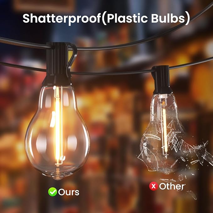 DAMAING Outdoor String Lights 100FT Patio String Lights Waterproof - Image 3