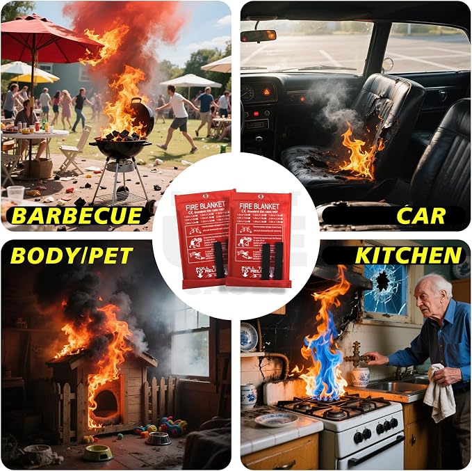 Ougist 4 Pack Emergency Fire Blanket - Image 5