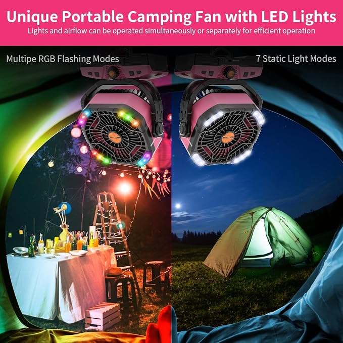 WESTTREE Camping Fan Oscillating Portable Fan 20000mAh Battery Powered Fans - Image 5