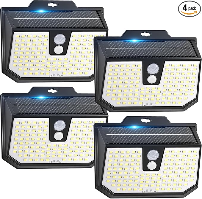 Brightever 4-Pack Solar Lights Outdoor Motion Sensor, Super Bright Outdoor by Brightever