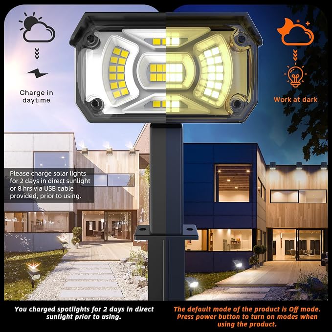 LEREKAM Solar Spot Lights Outdoor, 40 LEDs Solar Outdoor Waterproof Landscape - Image 5