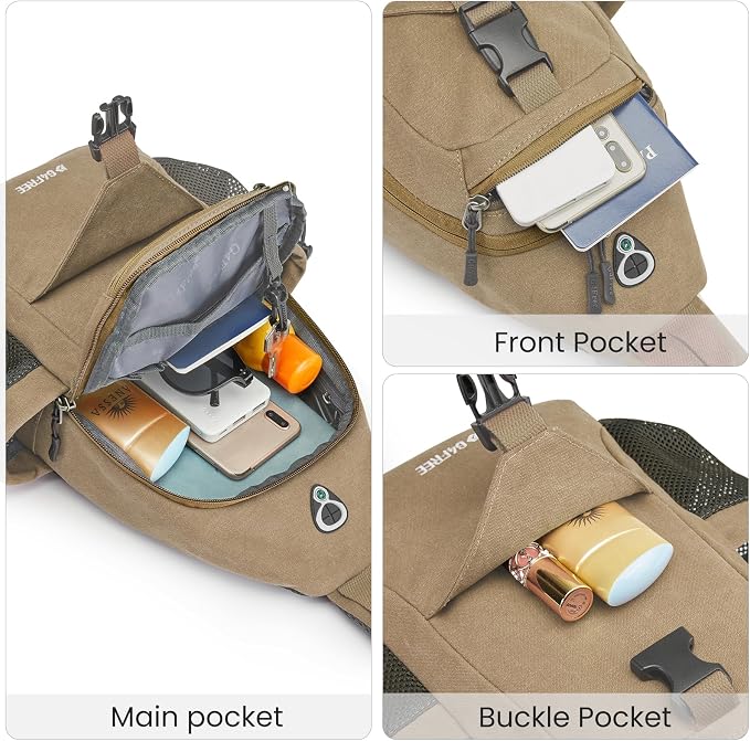 G4Free Canvas Sling Bag Crossbody Backpack - Image 5