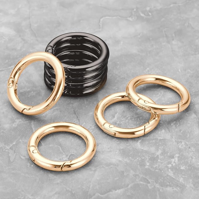 Gkeygo Key Ring Clip, 1 Inch Keychain Rings, 8 Pack Round Carabiner Clip - Image 8
