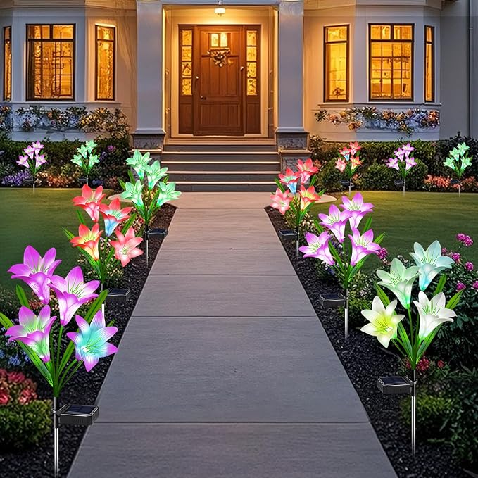 ostritec Solar Lights Outdoor Waterproof, 4 Pack Garden Decor Lights, 16 - Image 5