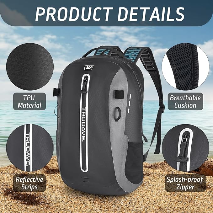 Trudave Waterproof Backpack, Waterproof Submersible Backpack, Floating TPU - Image 4