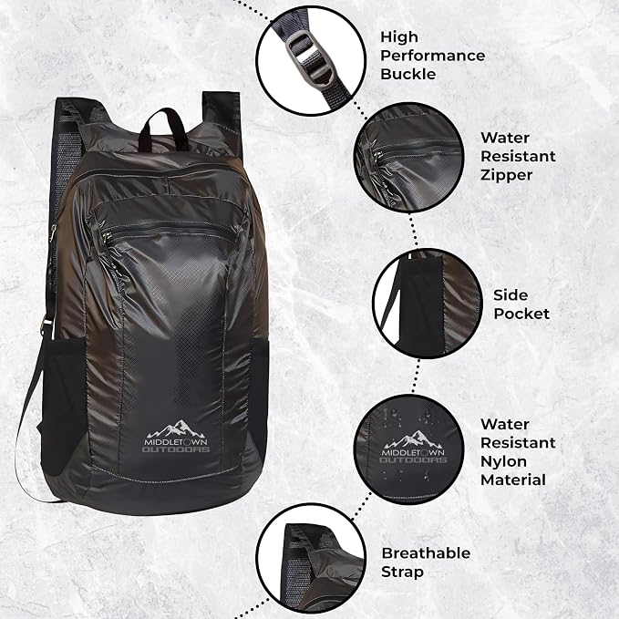 Daypack Ultralight Foldable Water-Resistant Nylon Durable Tear-Resistant - Image 3