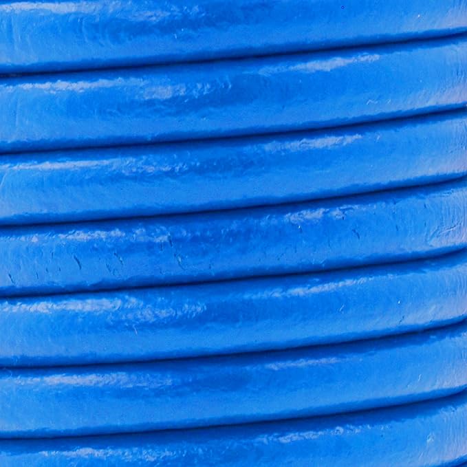 Mandala Crafts Round Genuine Blue Leather Cord - Image 3