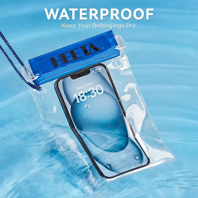 HEETA 5-Pack Clear Waterproof Dry Bag Pouch, Water Tight Cases Dry Bags - Image 2