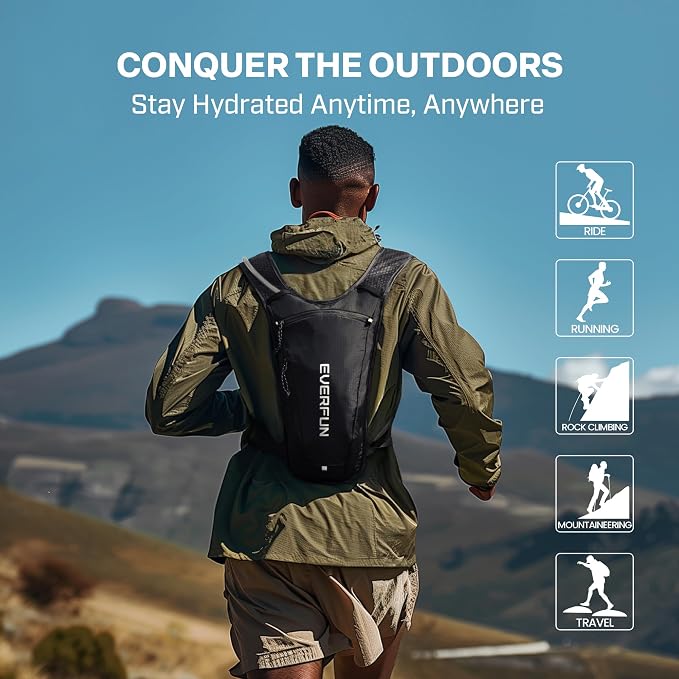 EVERFUN Hydration Backpack Running Vest Small Hiking Water Backpack - Image 9