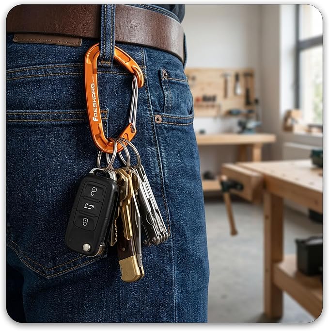 FresKaro 5pcs Nano Carabiner Clips, 8kN 1798lbs, Small Sturdy, Reliable - Image 5