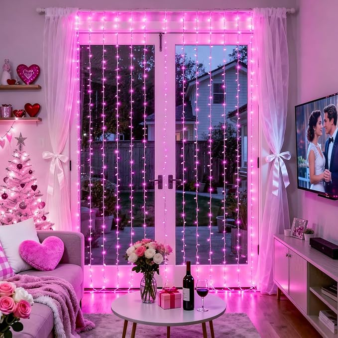 JMEXSUSS 300 LED Curtain Lights Plug in - Image 2