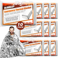 10-Pack Emergency Thermal Blankets, Heavy Duty Mylar Space Blanket by DLOUBLEIY