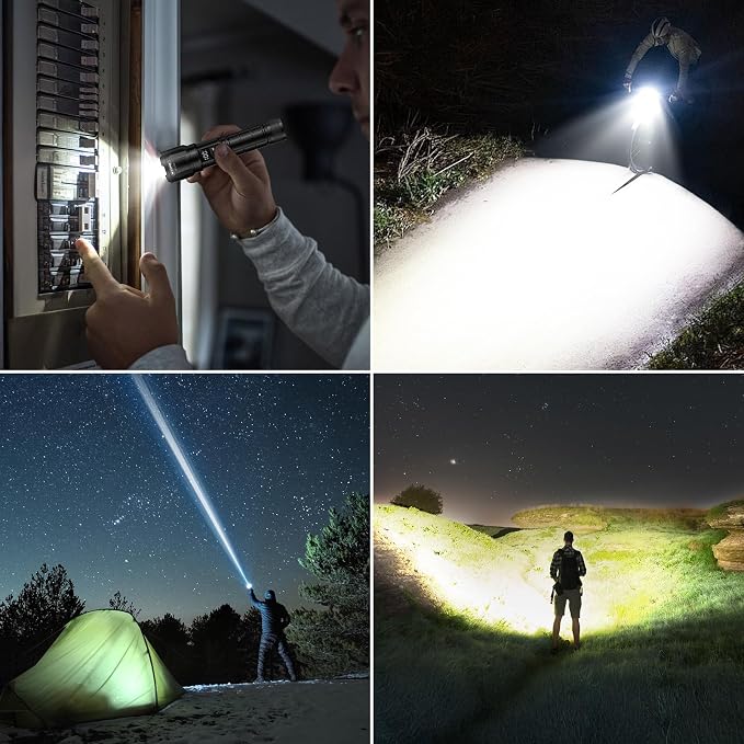 WdtPro LED Rechargeable Flashlight 2 Pack, Super Bright Zoomable 6000 Lumens - Image 7