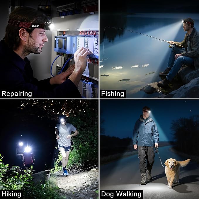Blukar LED Headlamp Rechargeable, 2000L Super Bright Headlight - Image 9
