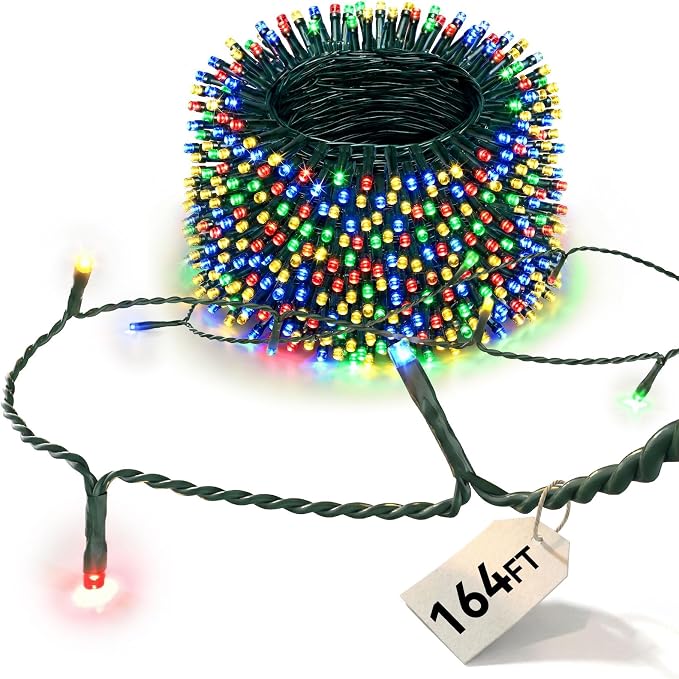 LitHome 164FT 500 LED String Lights Outdoor Indoor, 8 Modes Waterproof by LitHome
