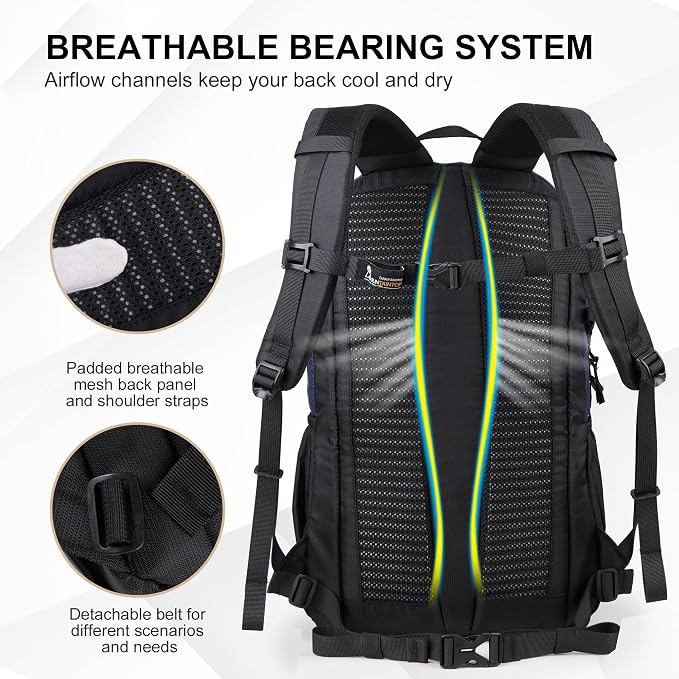 MOUNTAINTOP Hiking Backpack, 25/30L Camping Backpack, Men Women Hiking Daypack - Image 6