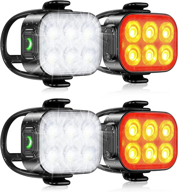 Zewdov Bike Lights for Night Riding, USB Rechargeable Bike Lights Front and Back - Image 8