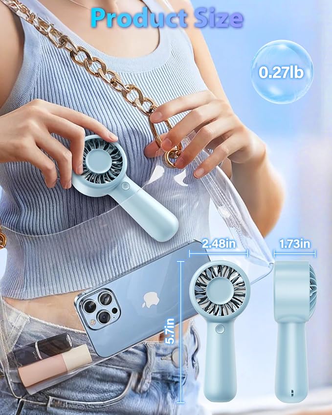 Portable Handheld Fan Personal Small Turbo Hand Fan Powerful, USB Rechargeable - Image 9
