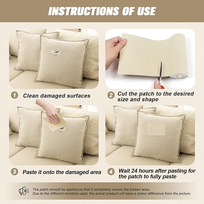 OAZ Canvas Repair Patch Self-Adhesive Fabric Patch, 9x11 Inch 2 Pcs, Waterproof - Image 6