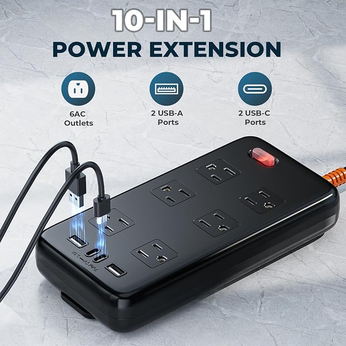 Outdoor Power Strip Weatherproof, IPX6 Waterproof Surge Protector - Image 5