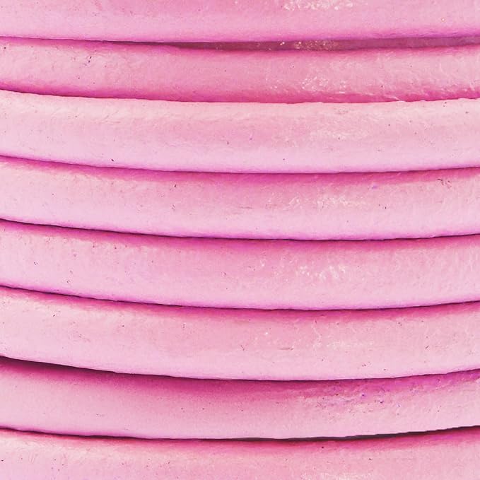 Mandala Crafts Round Genuine Pink Leather Cord - Image 3