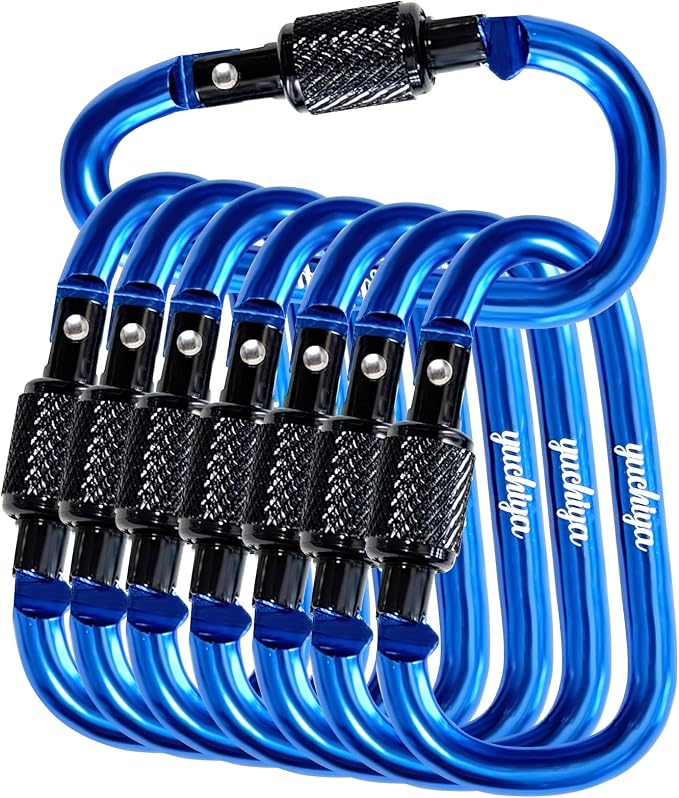 YUCHIYA 8 Pack D-Shape Carabiner Clasp by YUCHIYA