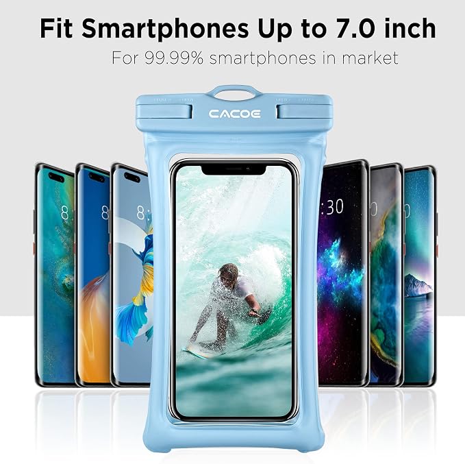 CACOE Floating Universal Waterproof Phone case 2 Pack-Up to 7.0", Phone Pouch - Image 6