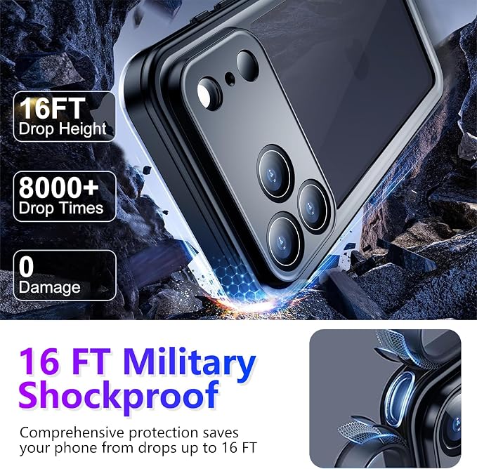 Temdan Compatible with iPhone 17 Pro Case, Waterproof Built-in Screen & Camera - Image 3