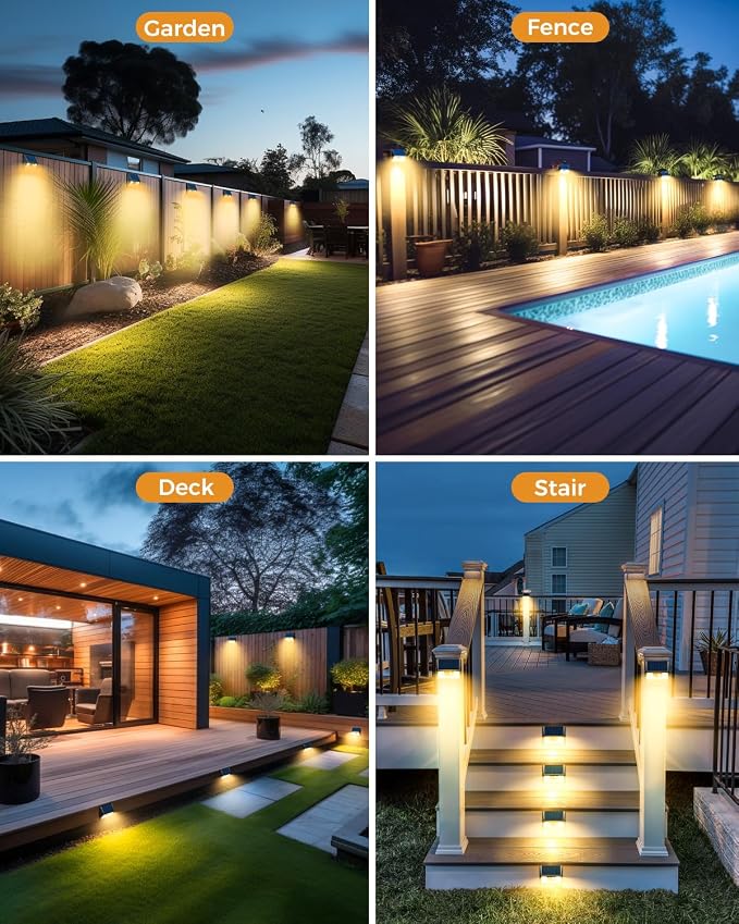 Vighep 12 Pack Solar Fence Lights, Motion Sensor Deck & Wall Lights - Image 6