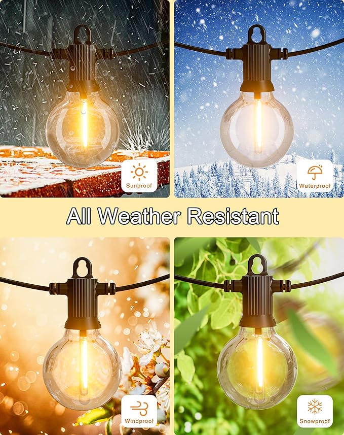 Zuske Outdoor String Lights, 25FT Patio Lights - Image 2