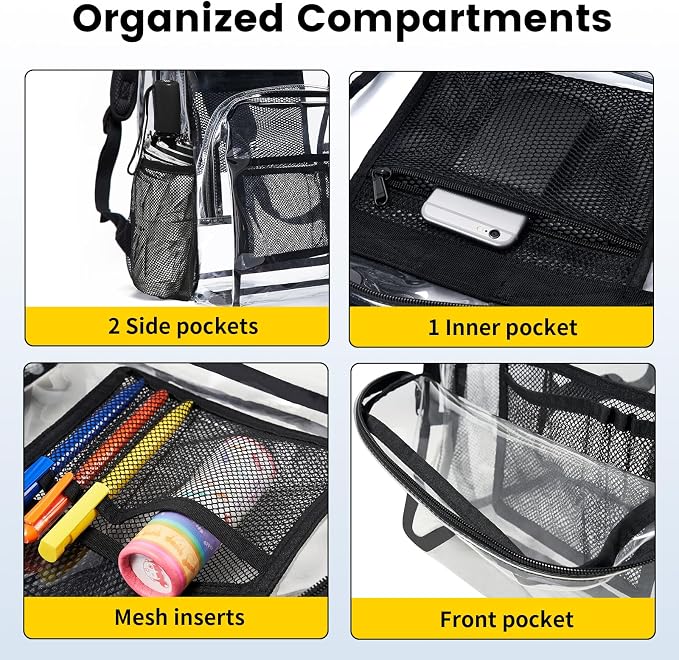 Vorspack Clear Backpack Heavy Duty PVC Transparent Backpack - Image 4